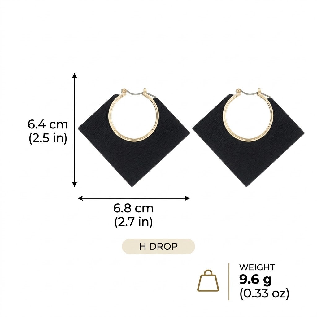 Oversized Square Block Hoop Earrings