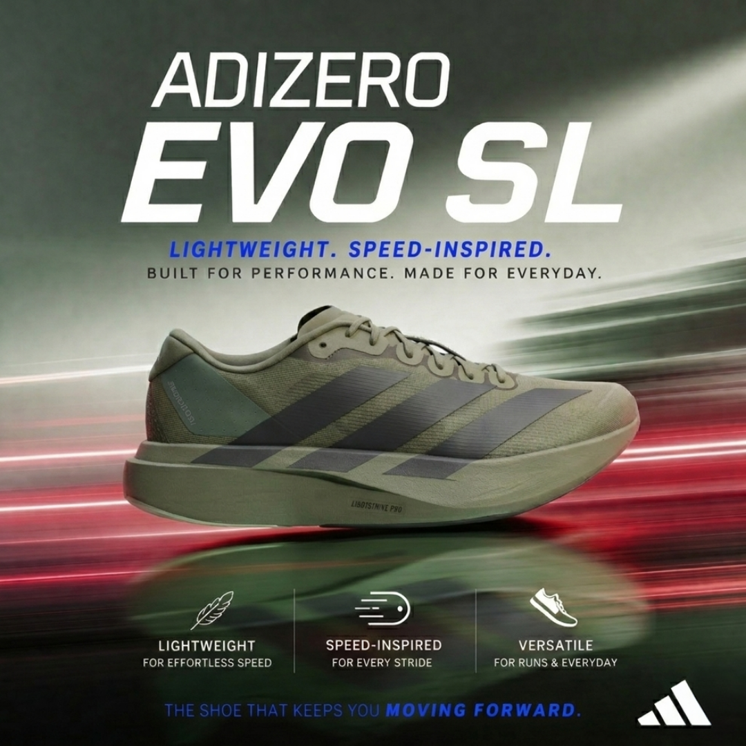 ADIDAS Men's Adizero EVO SL Running Shoes – Green