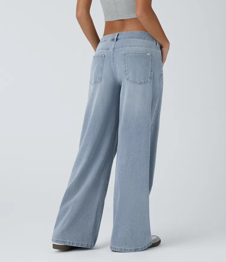 Low-Rise Wide Leg Jeans