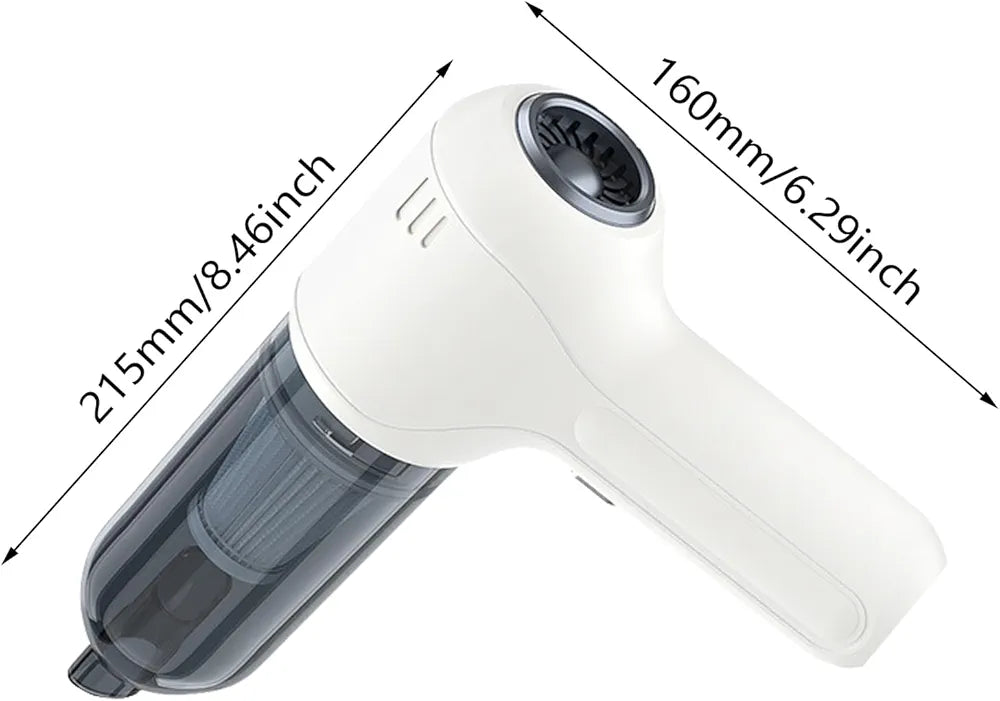 10KPa High-Suction Compact Cordless USB Portable Vacuum Cleaner for Cars, Home, Office