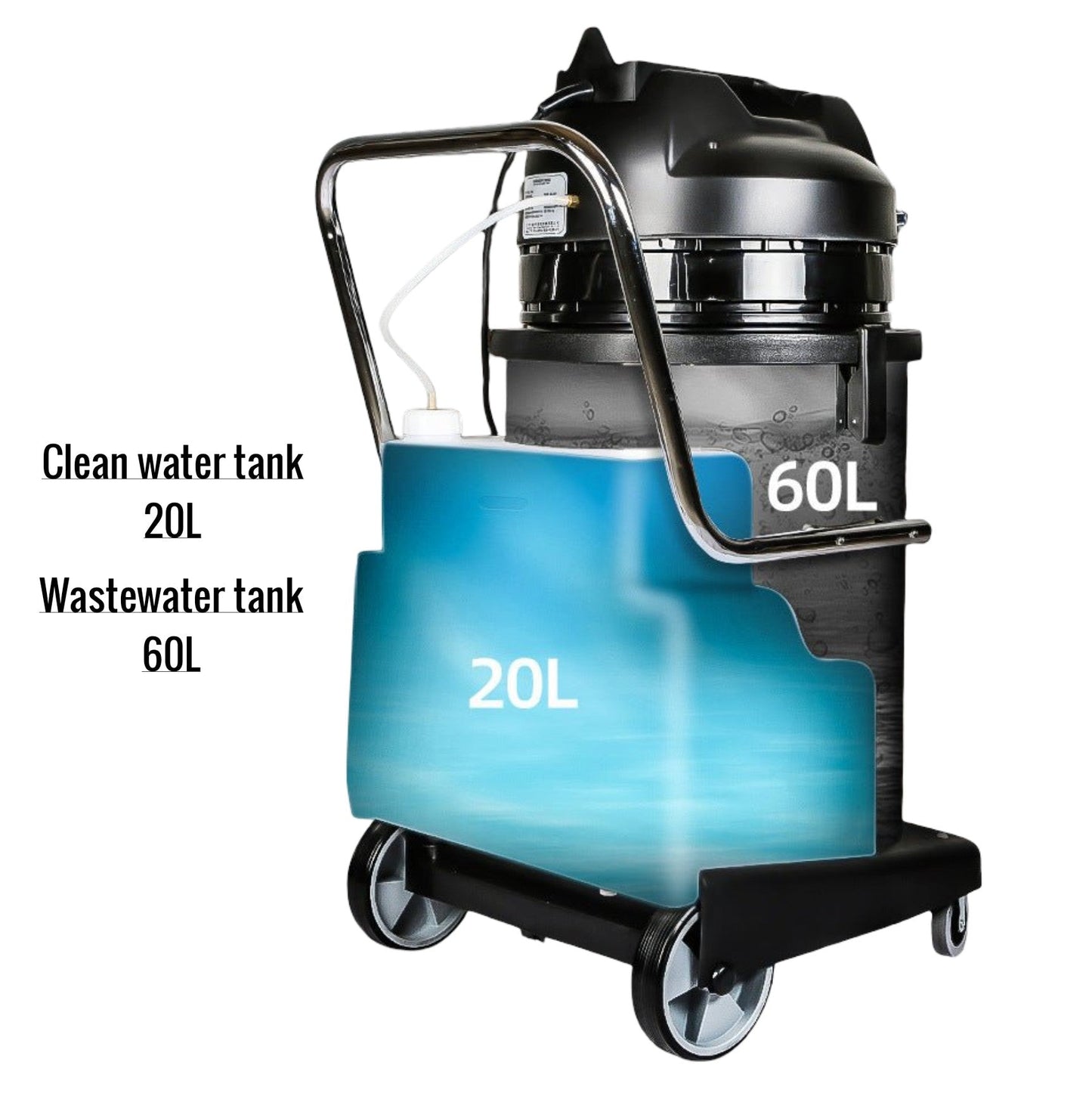 60L 3-in-1 Professional Spray, Wash & Dry Carpet Extractor, Wet and Dry Vacuum Cleaner