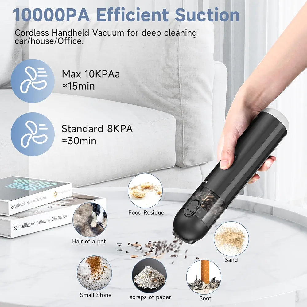 10KPa High-Suction Multifunctional Portable USB Mini Vacuum Cleaner for Car, Home, Office