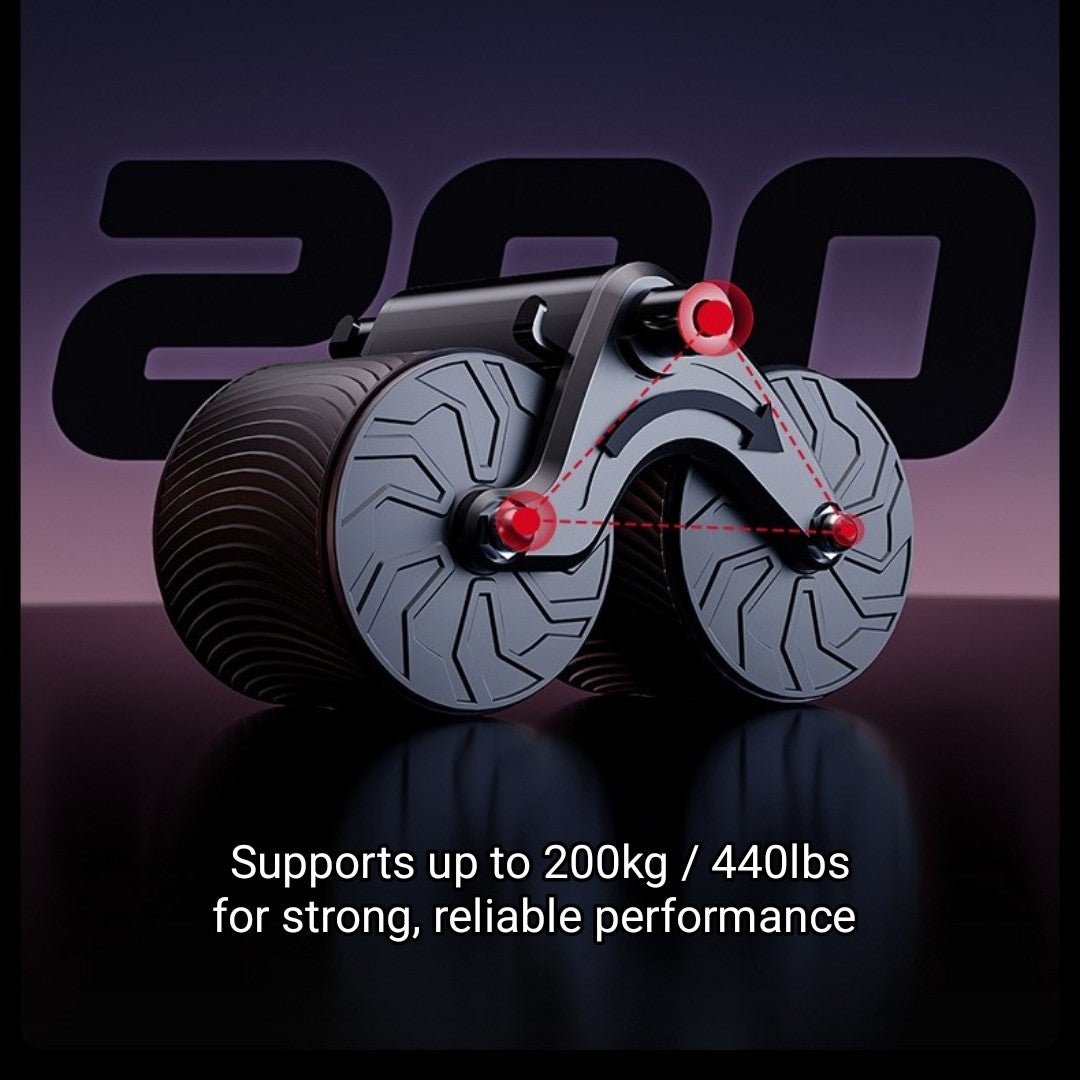 Automatic Rebound Ab Roller Wheel with Elbow Support and Built-in Timer