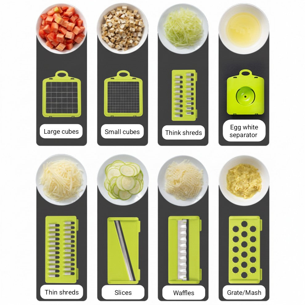 22-in-1 Multifunctional Vegetable Chopper and Slicer with Strainer & Storage Container