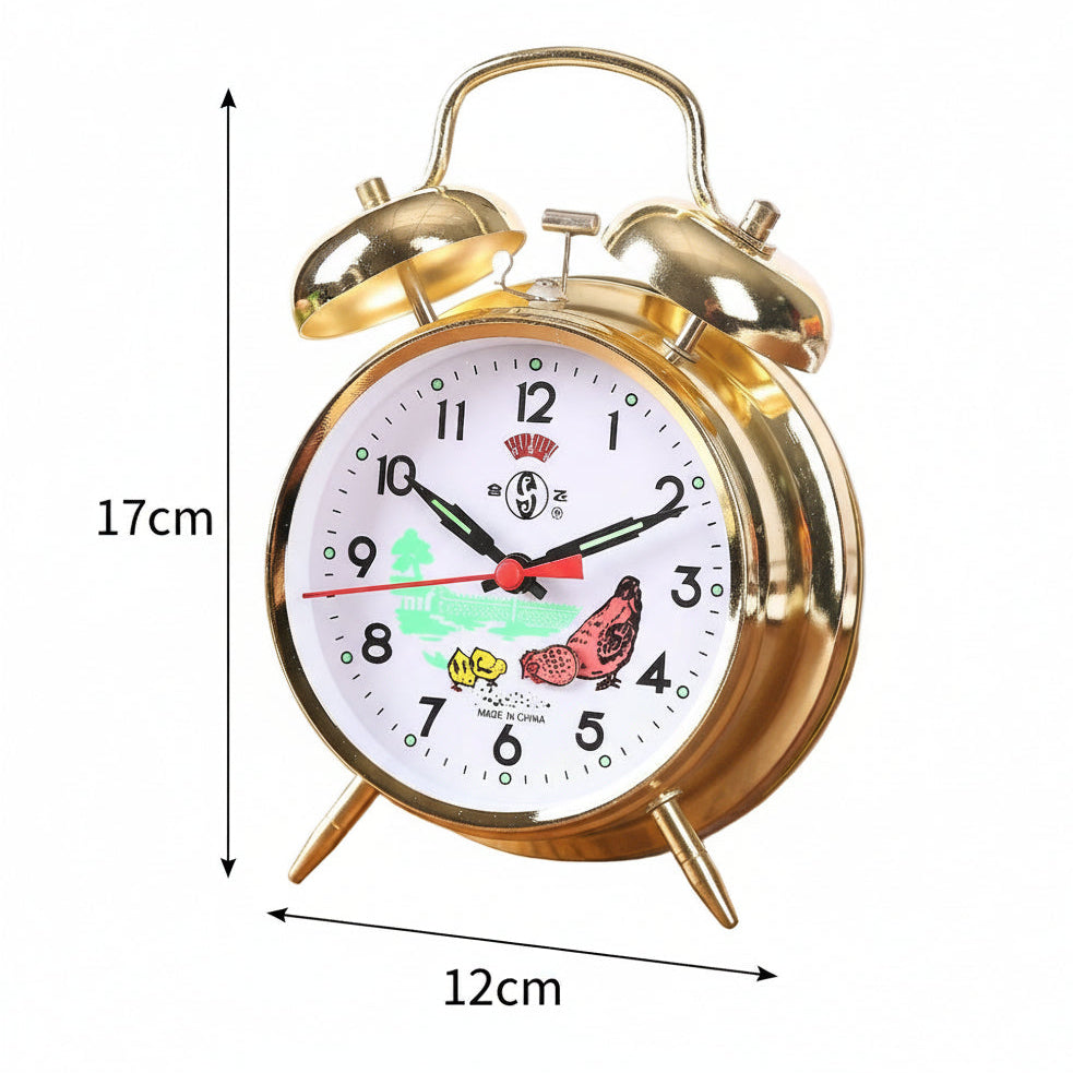 Twin-Bell Mechanical Alarm Clock