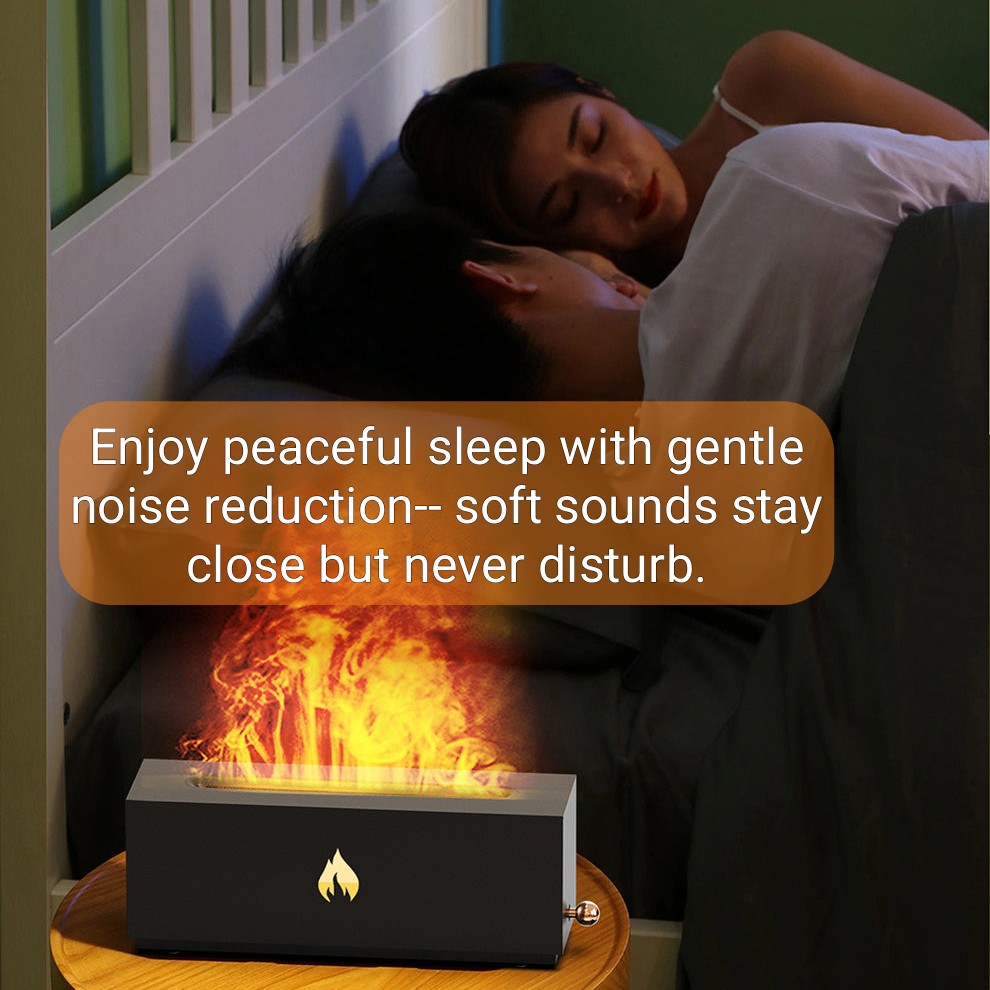 Flame Essential Oil Aroma Diffuser, Air Humidifier with Aromatherapy Functionality, Quiet Operation
