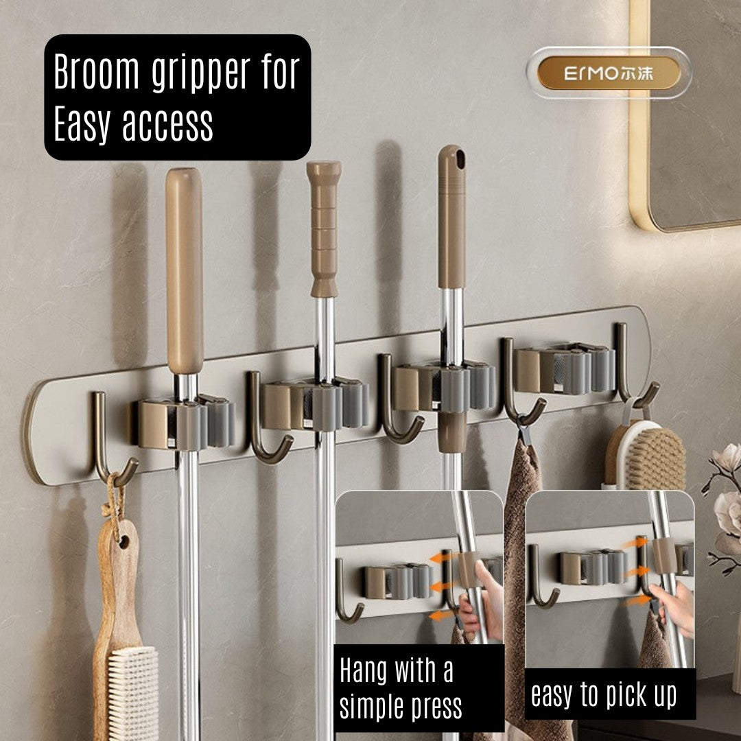 Wall-Mounted Mop and Broom Holder
