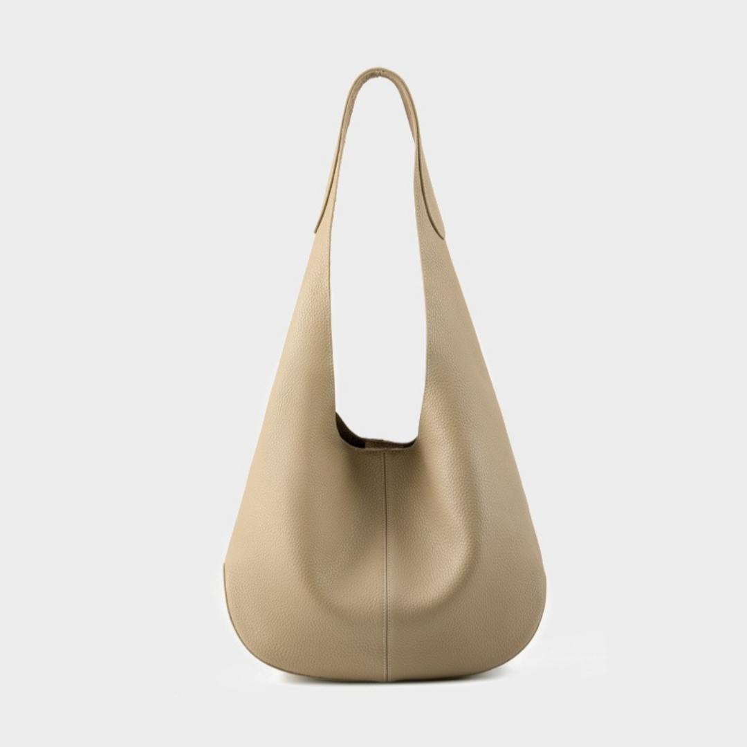Slouchy Hobo Shoulder Bag in Genuine Cowhide Leather