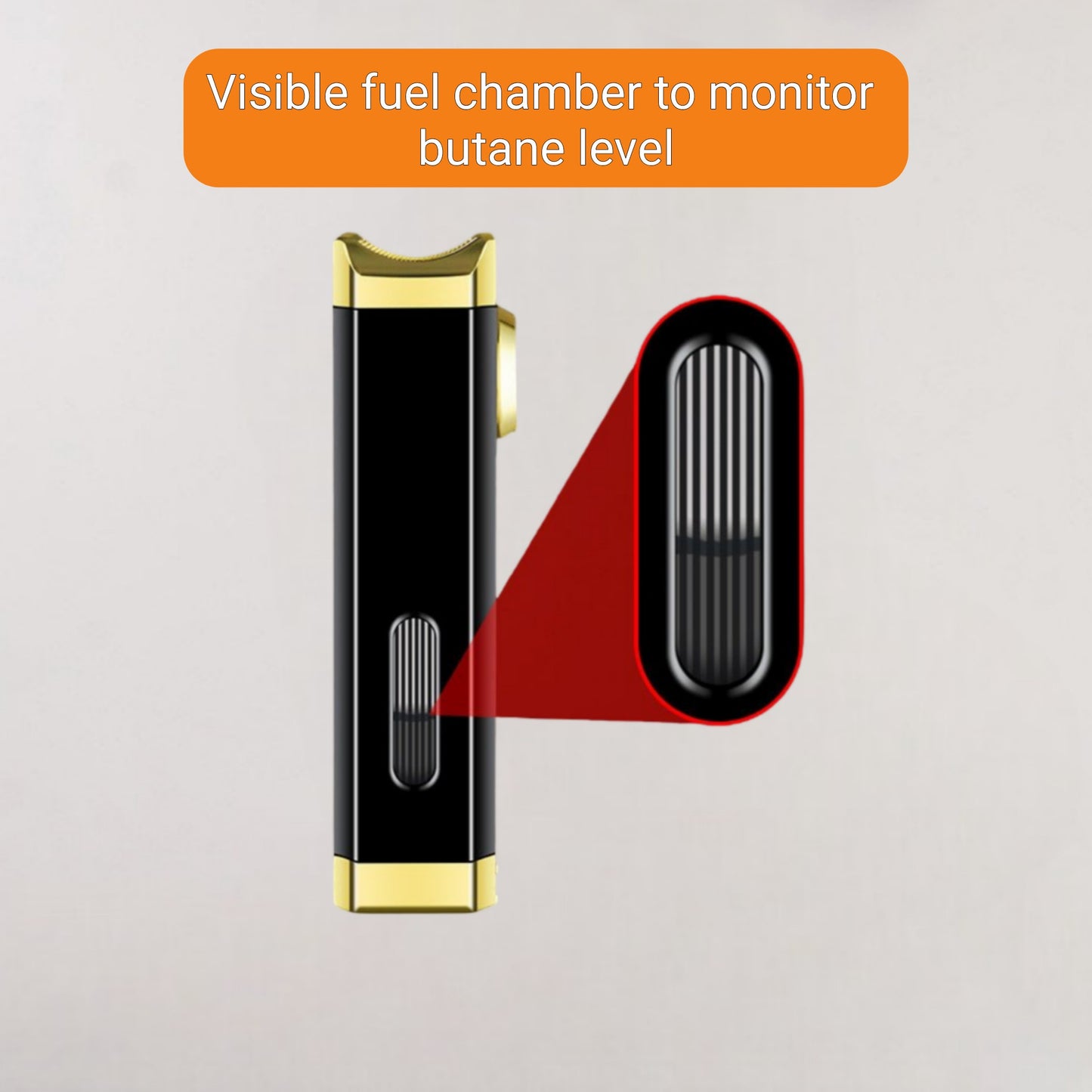 3-in-1 Cigar Lighter, Wind Resistant Jet Flame with Built-in V-cut Cigar cutter