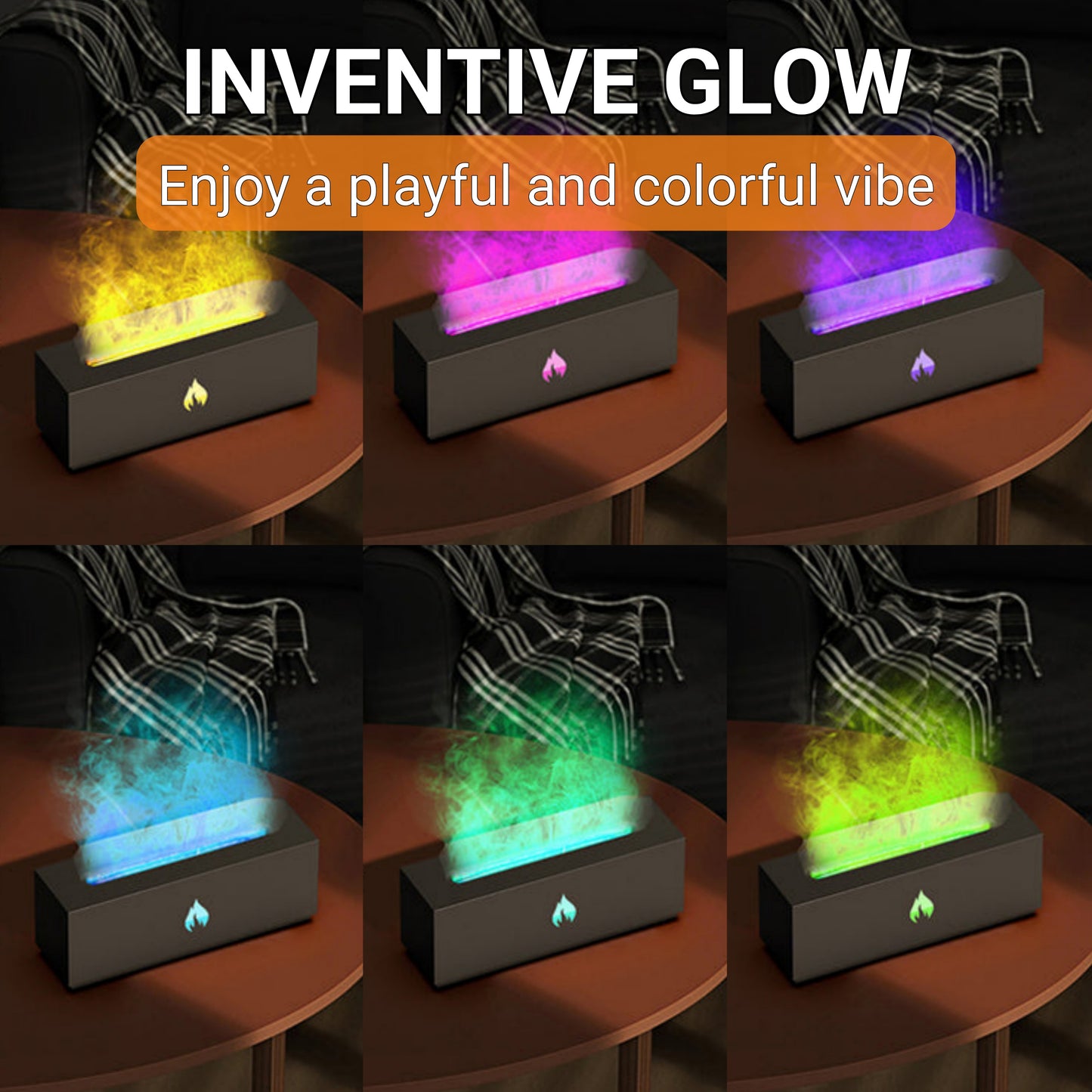 Flame Essential Oil Aroma Diffuser, Air Humidifier with Aromatherapy Functionality, Quiet Operation