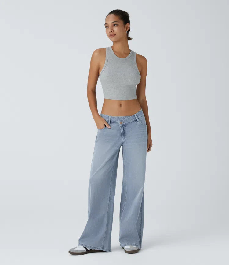 Low-Rise Wide Leg Jeans