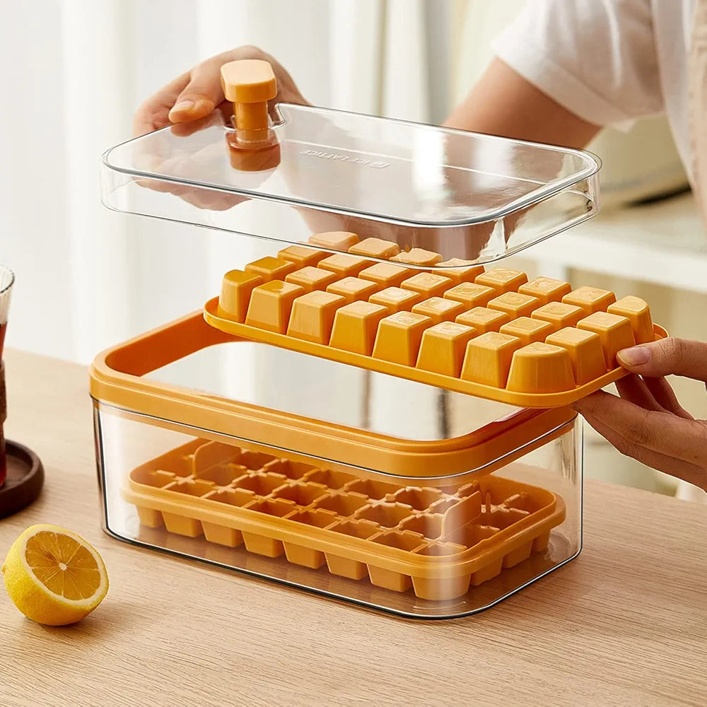 64 Grid 2-Layer Press Type Silicone Ice Tray