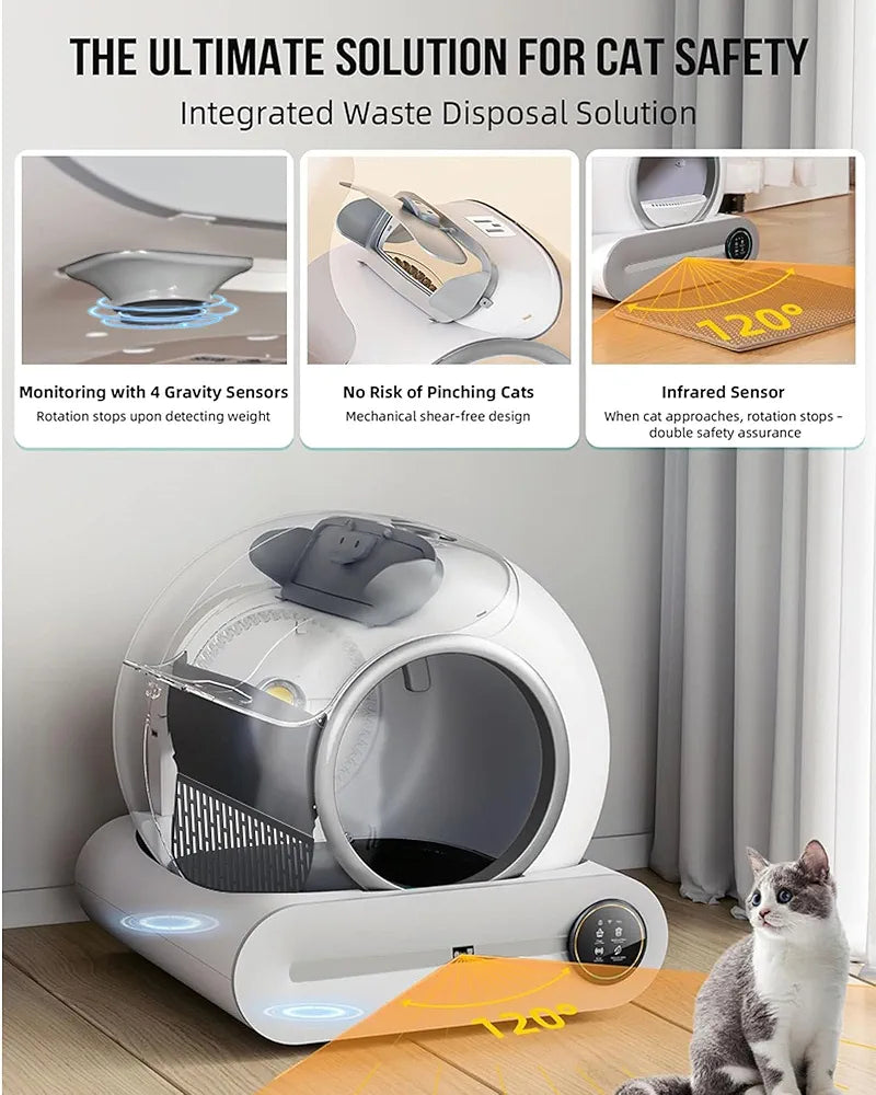 65L Capacity Self-Cleaning Smart Cat Litter Box