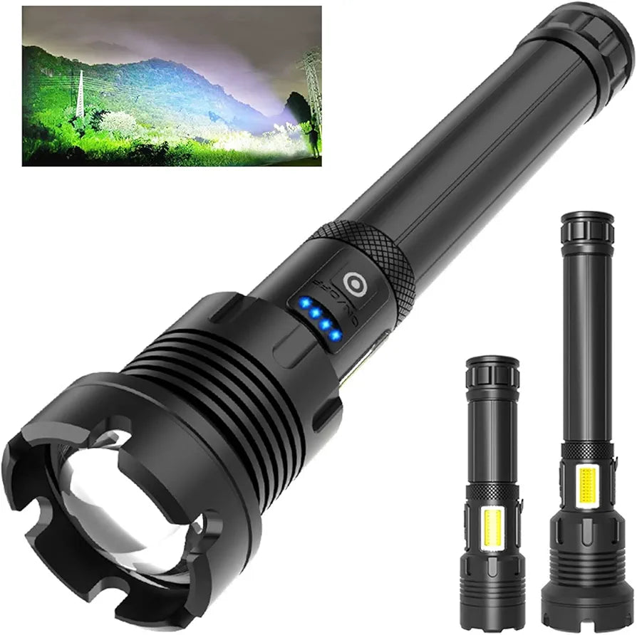 USB Rechargeable 100000 Lumens XHP160 Super Bright Bright Tactical LED Flashlight