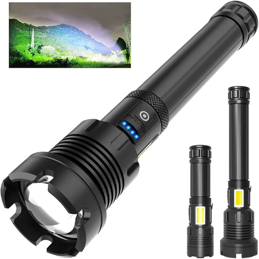 USB Rechargeable 100000 Lumens XHP160 Super Bright Bright Tactical LED Flashlight
