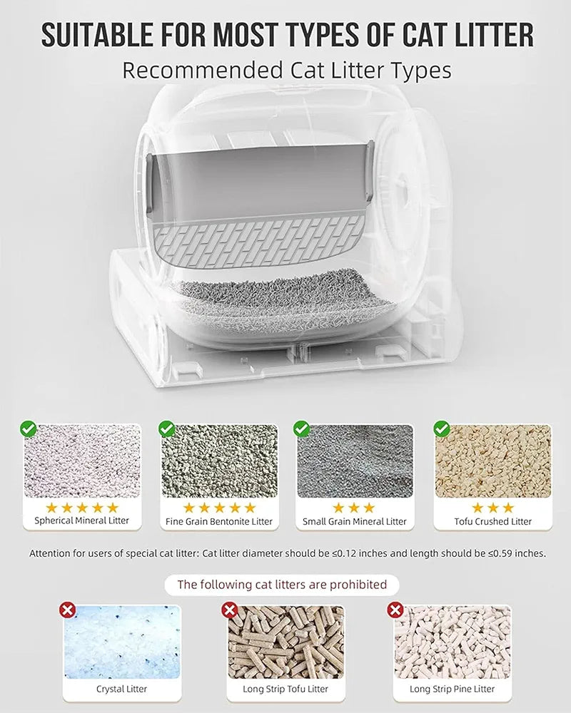 65L Capacity Self-Cleaning Smart Cat Litter Box