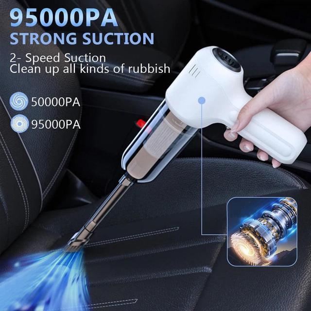10KPa High-Suction Compact Cordless USB Portable Vacuum Cleaner for Cars, Home, Office