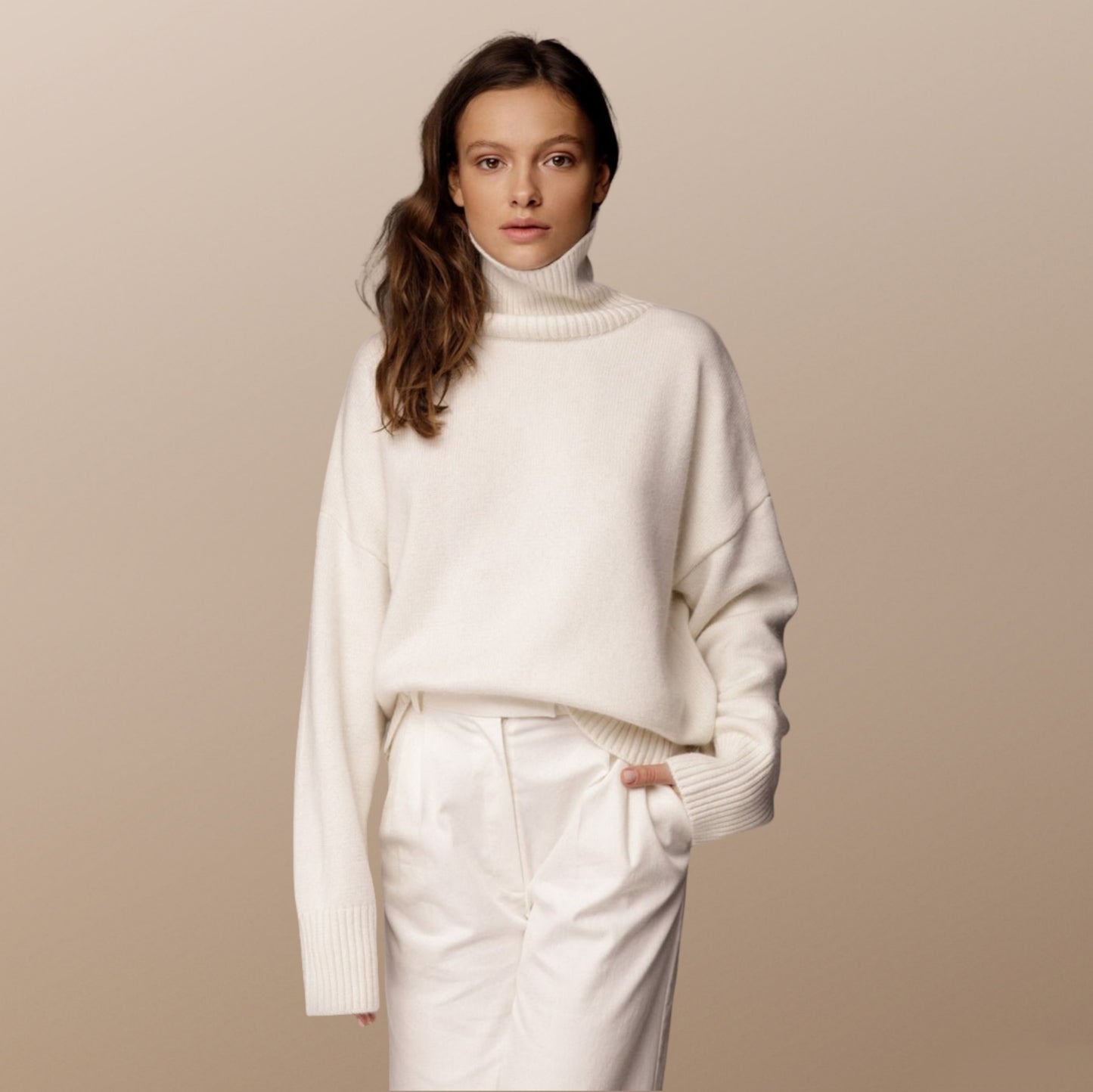 Oversized Wool Turtleneck Sweater