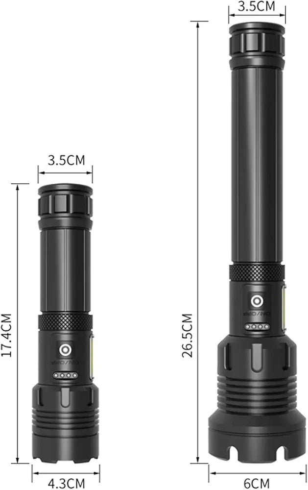 USB Rechargeable 100000 Lumens XHP160 Super Bright Bright Tactical LED Flashlight
