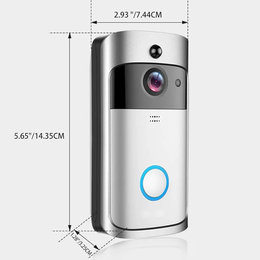 720P HD V5 Wireless Smart Doorbell with Night Vision, PIR Motion Detection, Two-way Audio, Weather Resistant