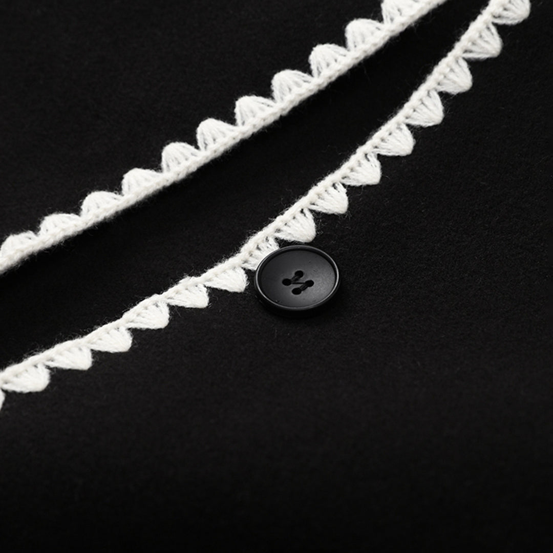 Wool-Blend Embroidered Scarf Coat