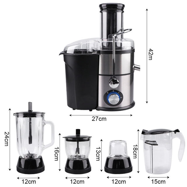 4-in-1 Multifunctional Food Processor for Chopping, Blending, Grinding and Juicing