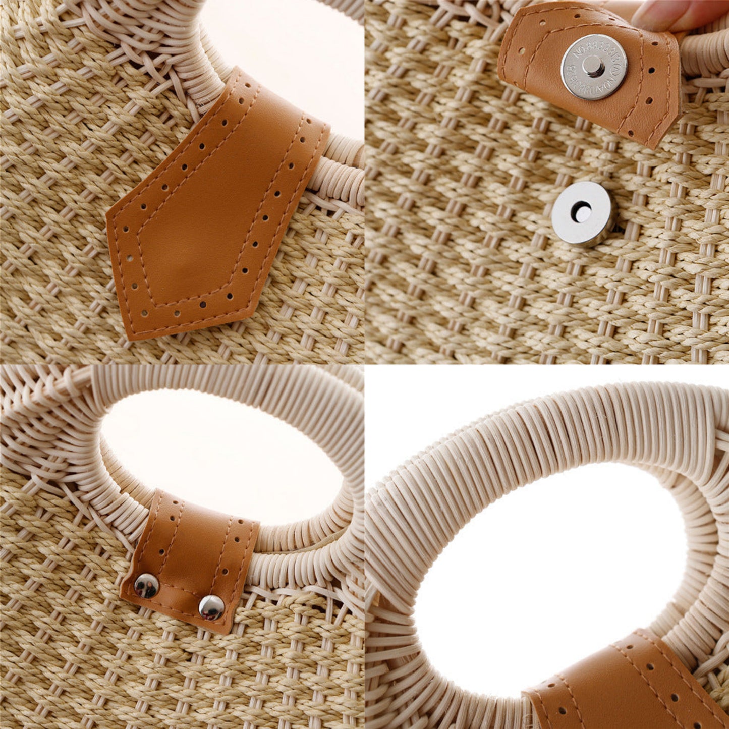 Rattan Shell Woven Handbag