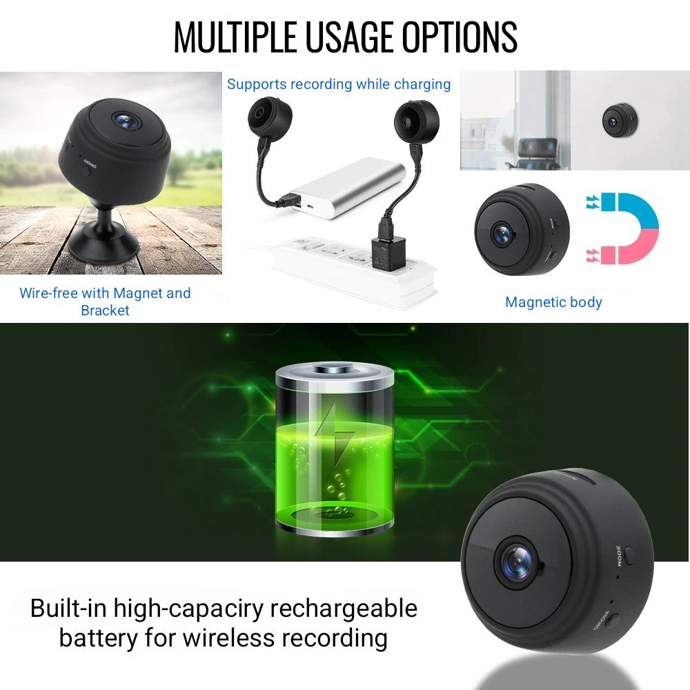 A9 Mini WiFi Camera with Motion Detection and IR Night Vision