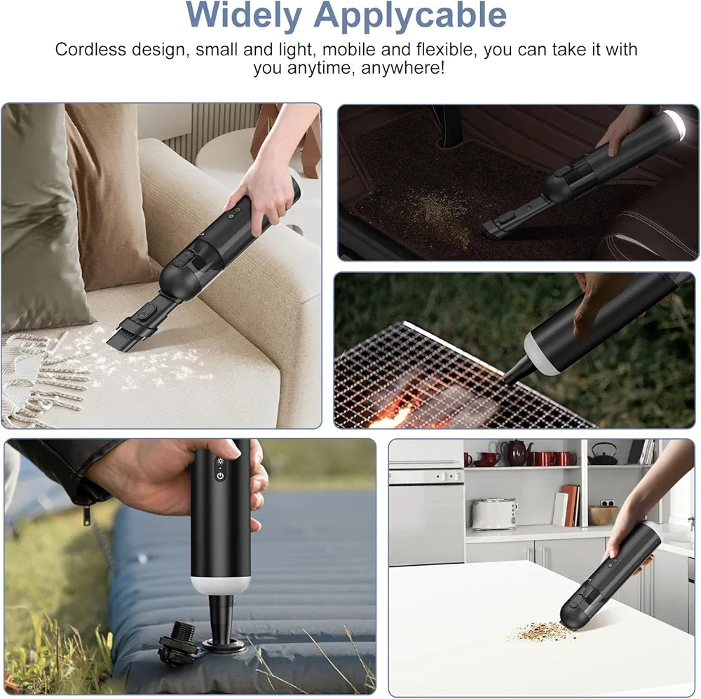 10KPa High-Suction Multifunctional Portable USB Mini Vacuum Cleaner for Car, Home, Office