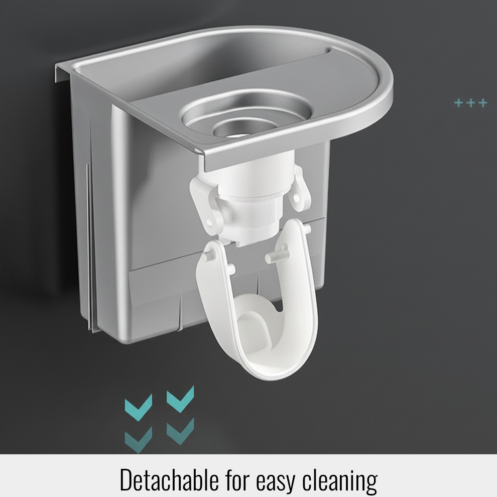 3-in-1 Wall-Mounted Toothbrush Holder with Automatic Toothpaste Dispenser