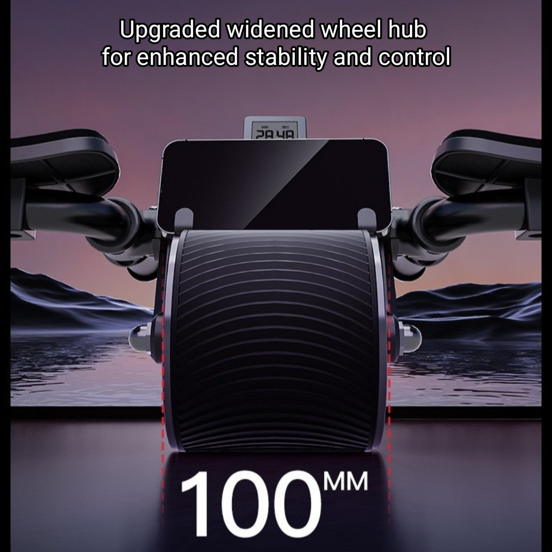 Automatic Rebound Ab Roller Wheel with Elbow Support and Built-in Timer