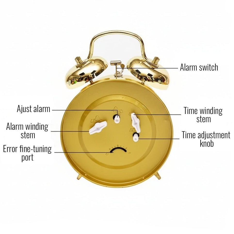 Twin-Bell Mechanical Alarm Clock