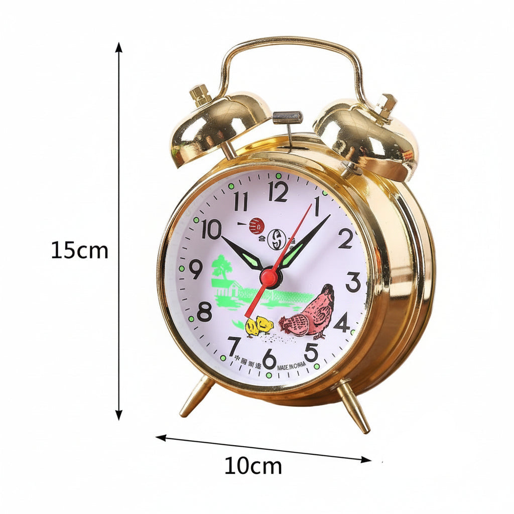 Twin-Bell Mechanical Alarm Clock
