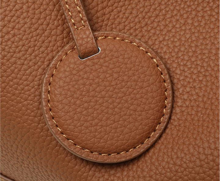 Genuine Cowhide Leather Boston Bag with Crossbody/Shoulder strap