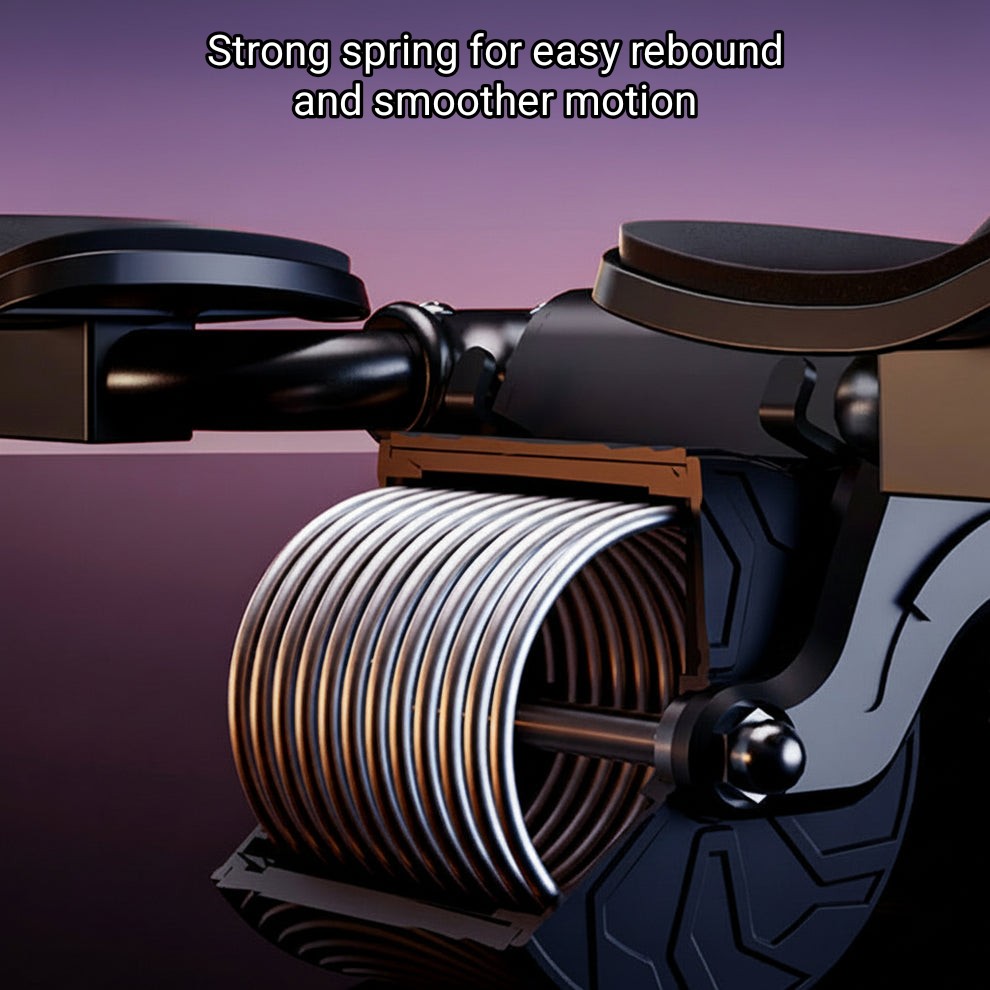 Automatic Rebound Ab Roller Wheel with Elbow Support and Built-in Timer