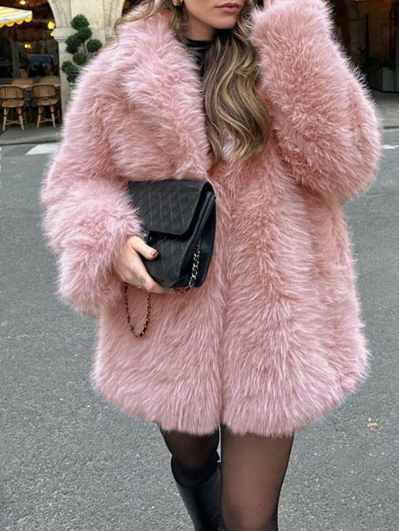 Faux Fur Mid-Length Coat