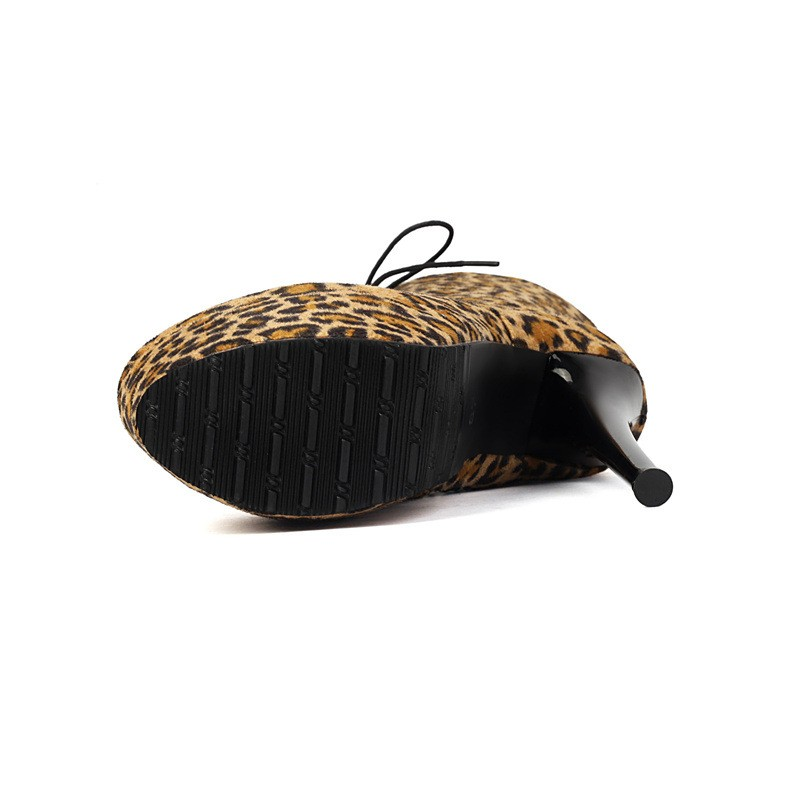 Leopard Platform Ankle Boots