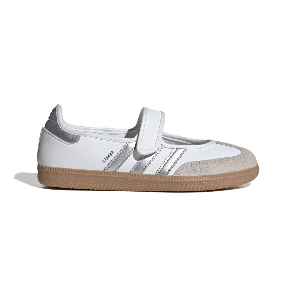 ADIDAS Women's Samba Jane Sneakers – Off-White/Silver Metallic