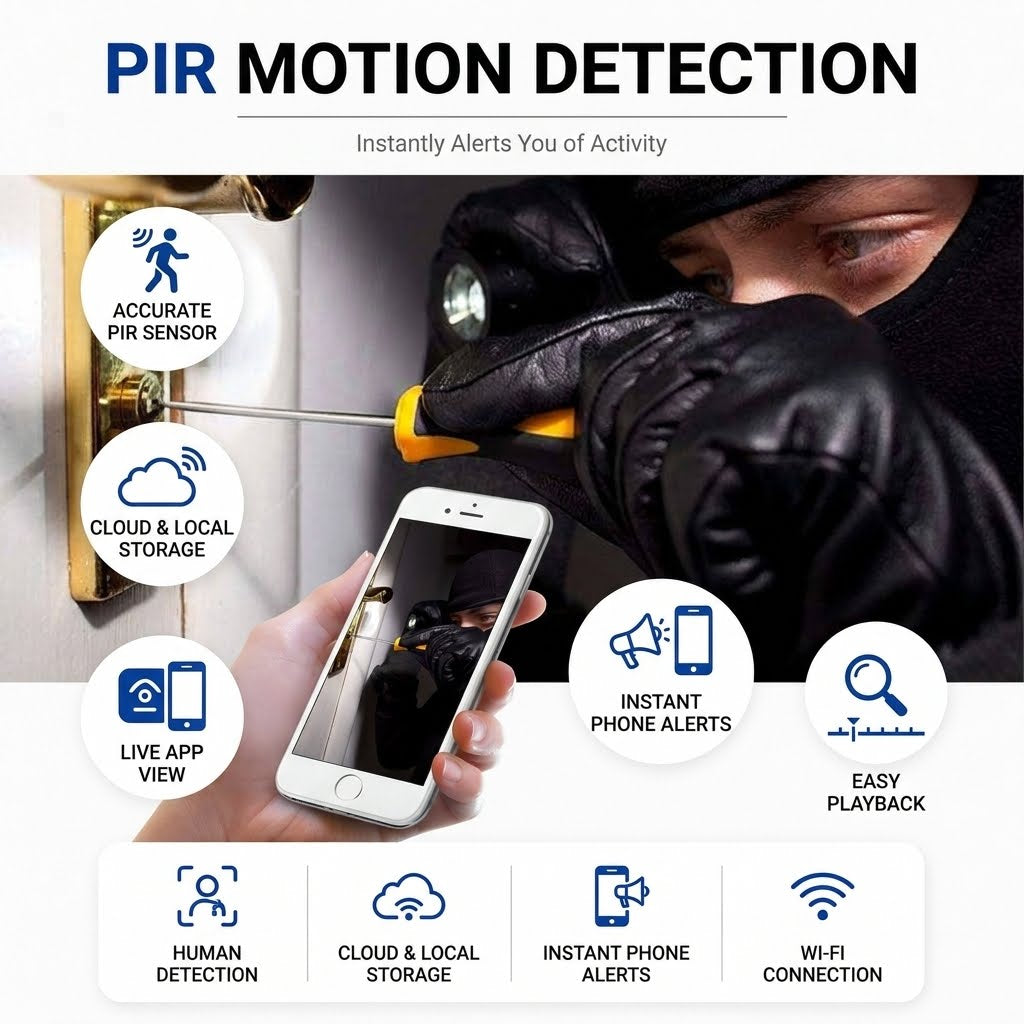 720p HD V5 Smart WiFi Video Doorbell with Night Vision, PIR Motion Detection and Two-Way Audio