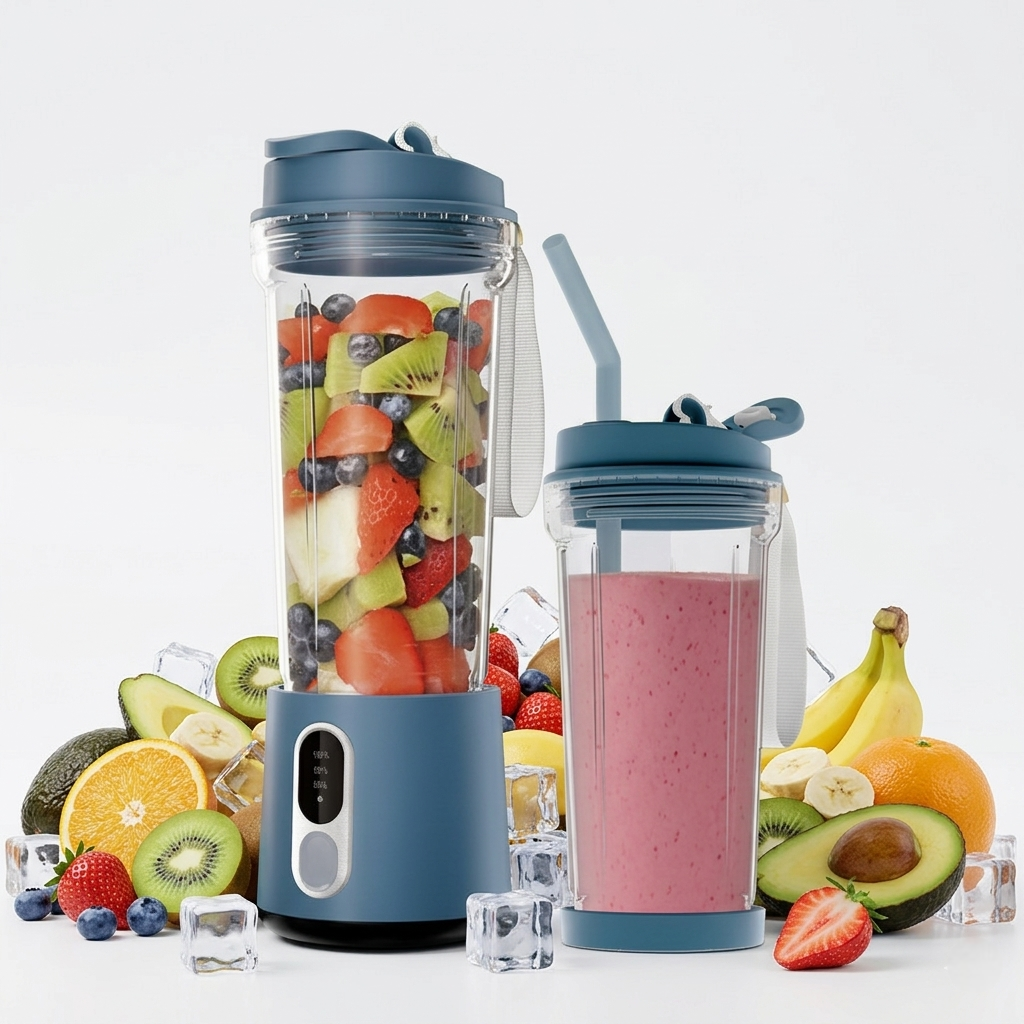 500ml Portable Electric Juicer Blender, Smoothie Mixer – USB Rechargeable