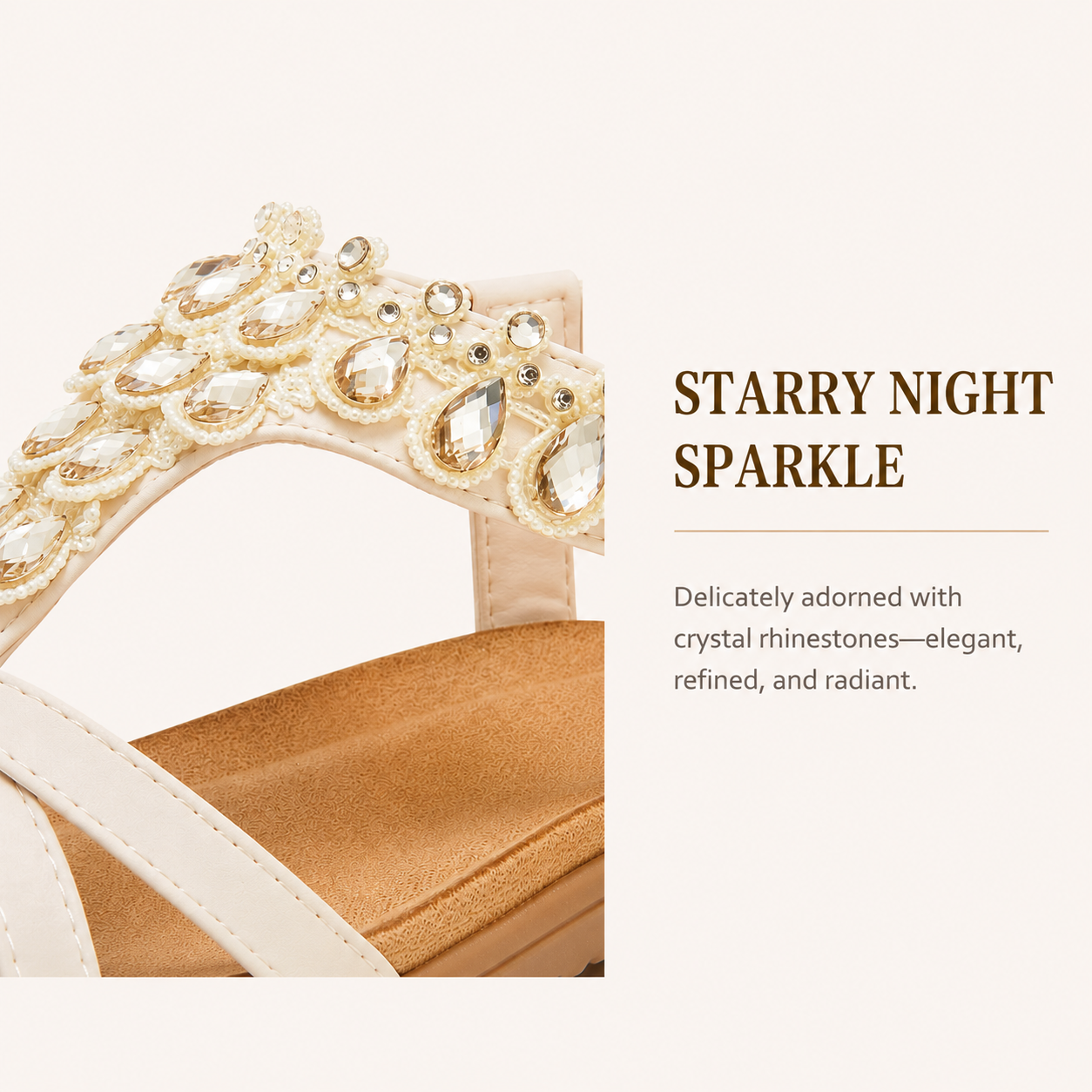 Boho Rhinestone Flat Sandals