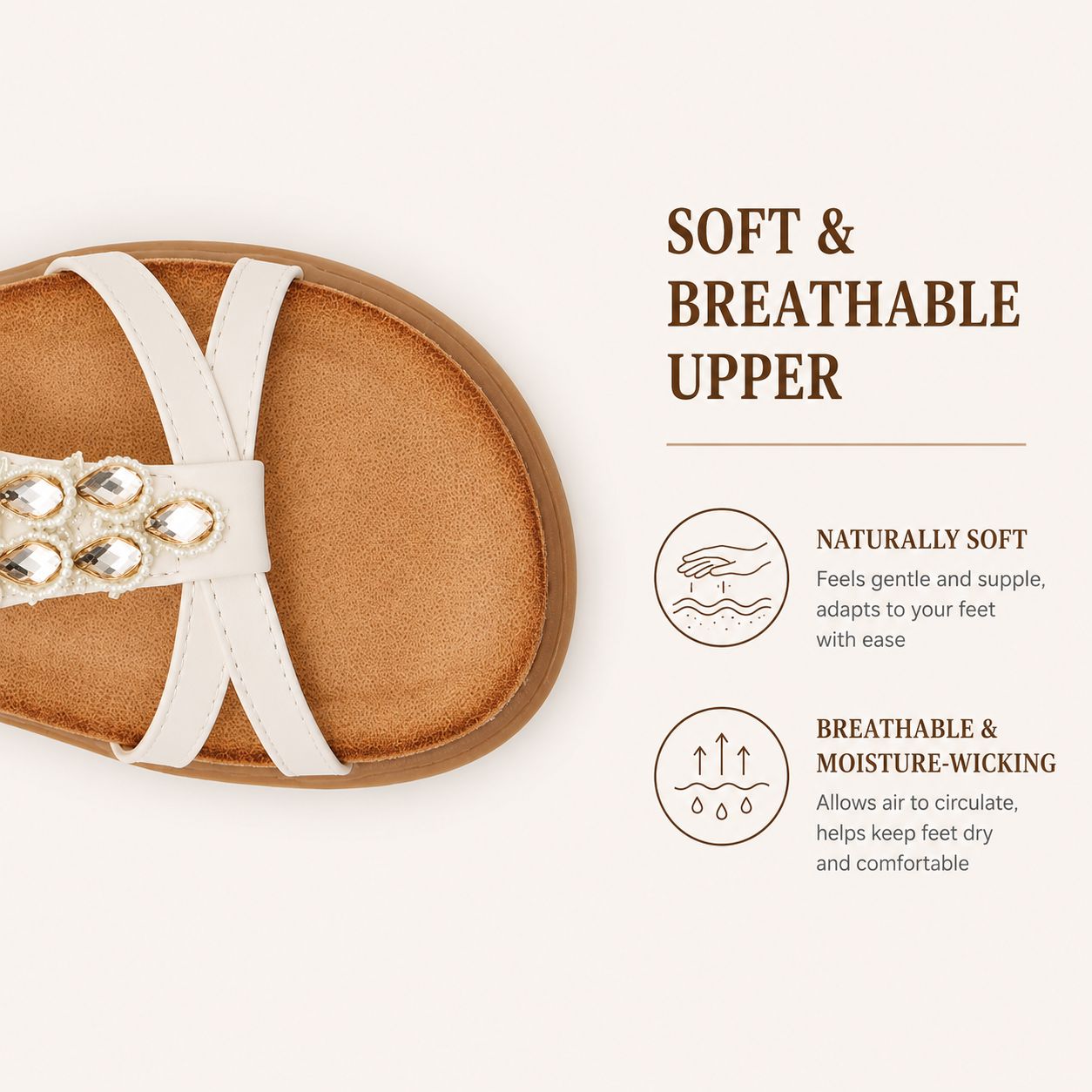 Boho Rhinestone Flat Sandals
