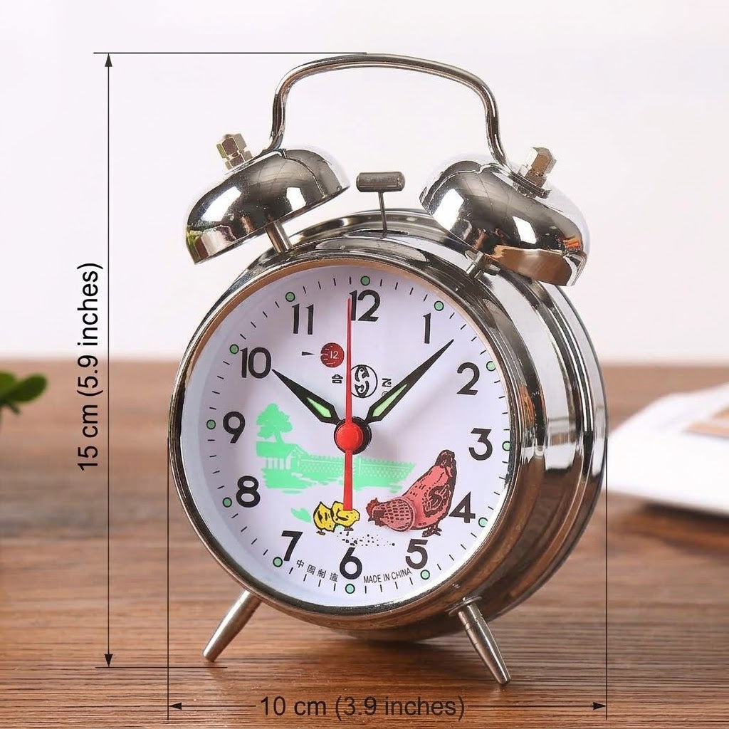 Twin-Bell Mechanical Alarm Clock
