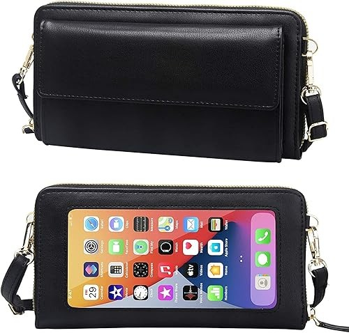 Touch-Screen Crossbody Mobile Phone Purse with RFID Anti-theft