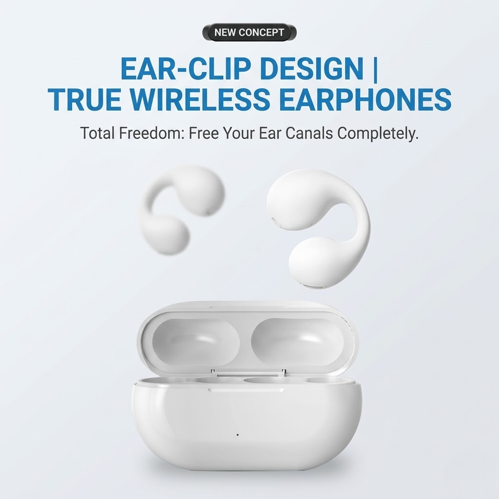 T75 Open-Ear Clip Wireless Bluetooth Earbuds