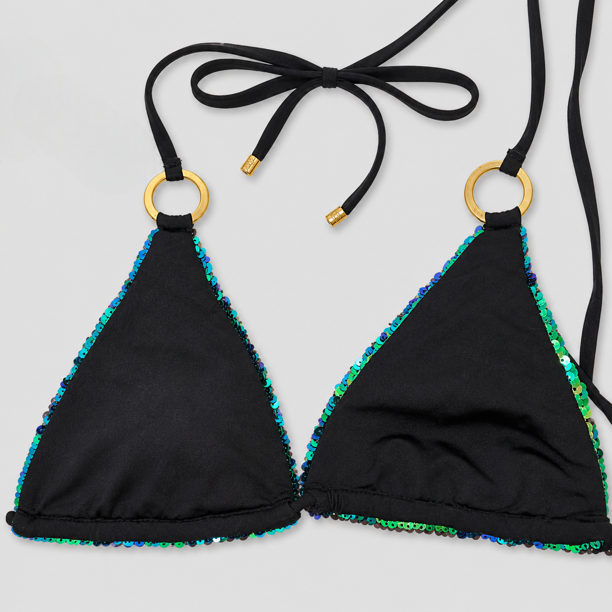 2-Piece Sequin Halter Bikini Swim Set