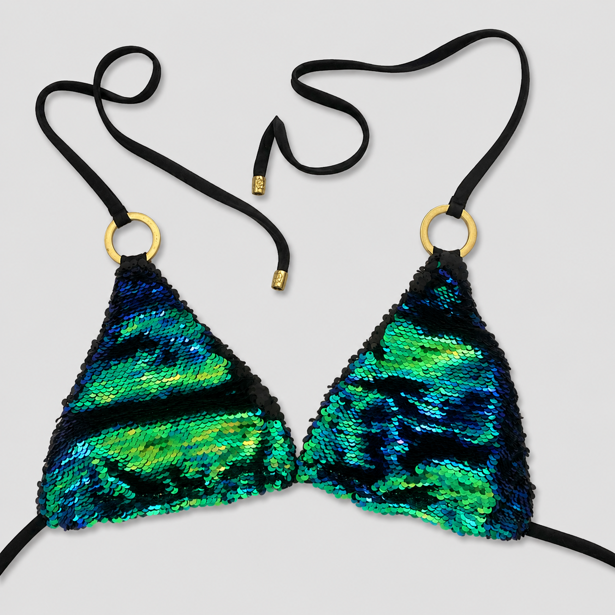 2-Piece Sequin Halter Bikini Swim Set