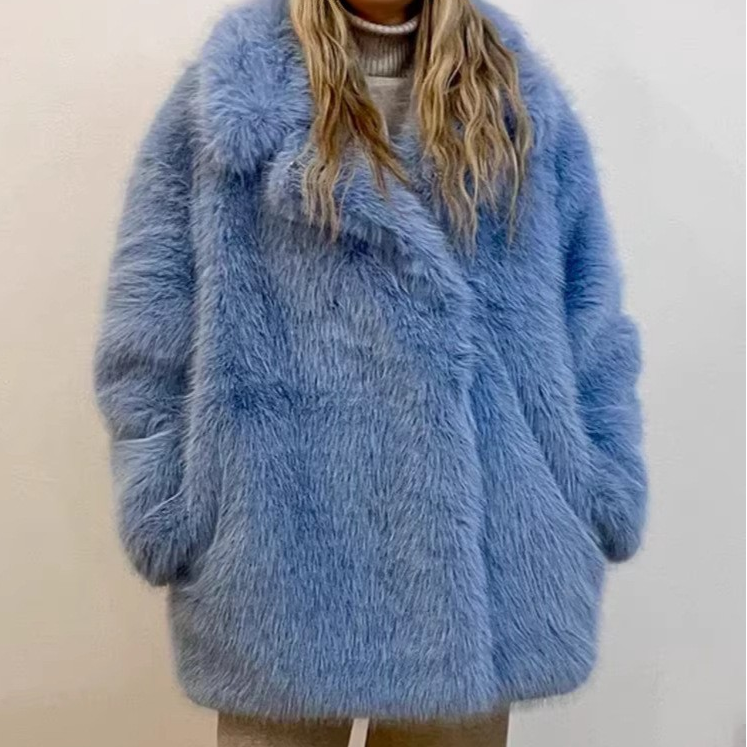 Faux Fur Mid-Length Coat