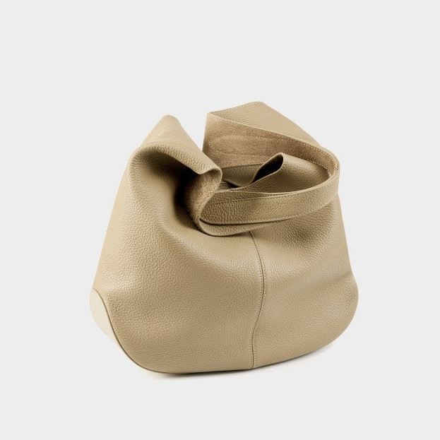 Slouchy Hobo Shoulder Bag in Genuine Cowhide Leather