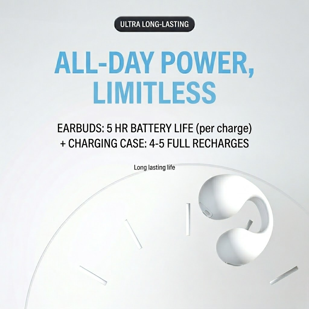 T75 Open-Ear Clip Wireless Bluetooth Earbuds